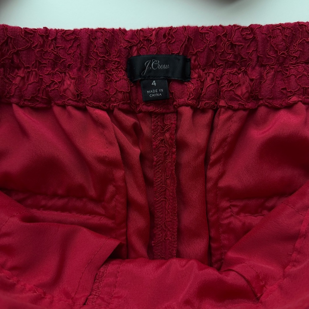 JCREW | HIGH RISE RED LACE STRAIGHT LEG HOLIDAY CHRISTMAS TROUSER PANTS - Picture 8 of 11